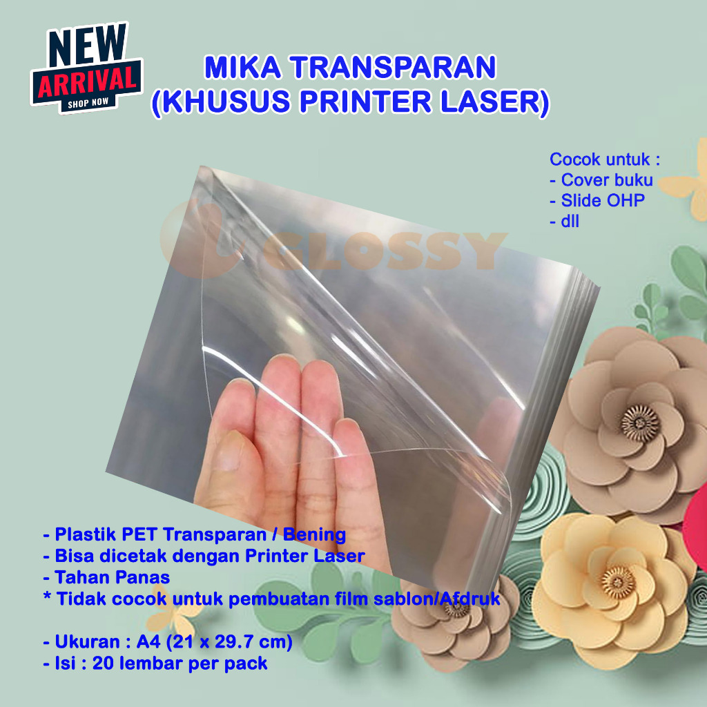 MIKA TRANSPARAN UNTUK LASER PRINTER