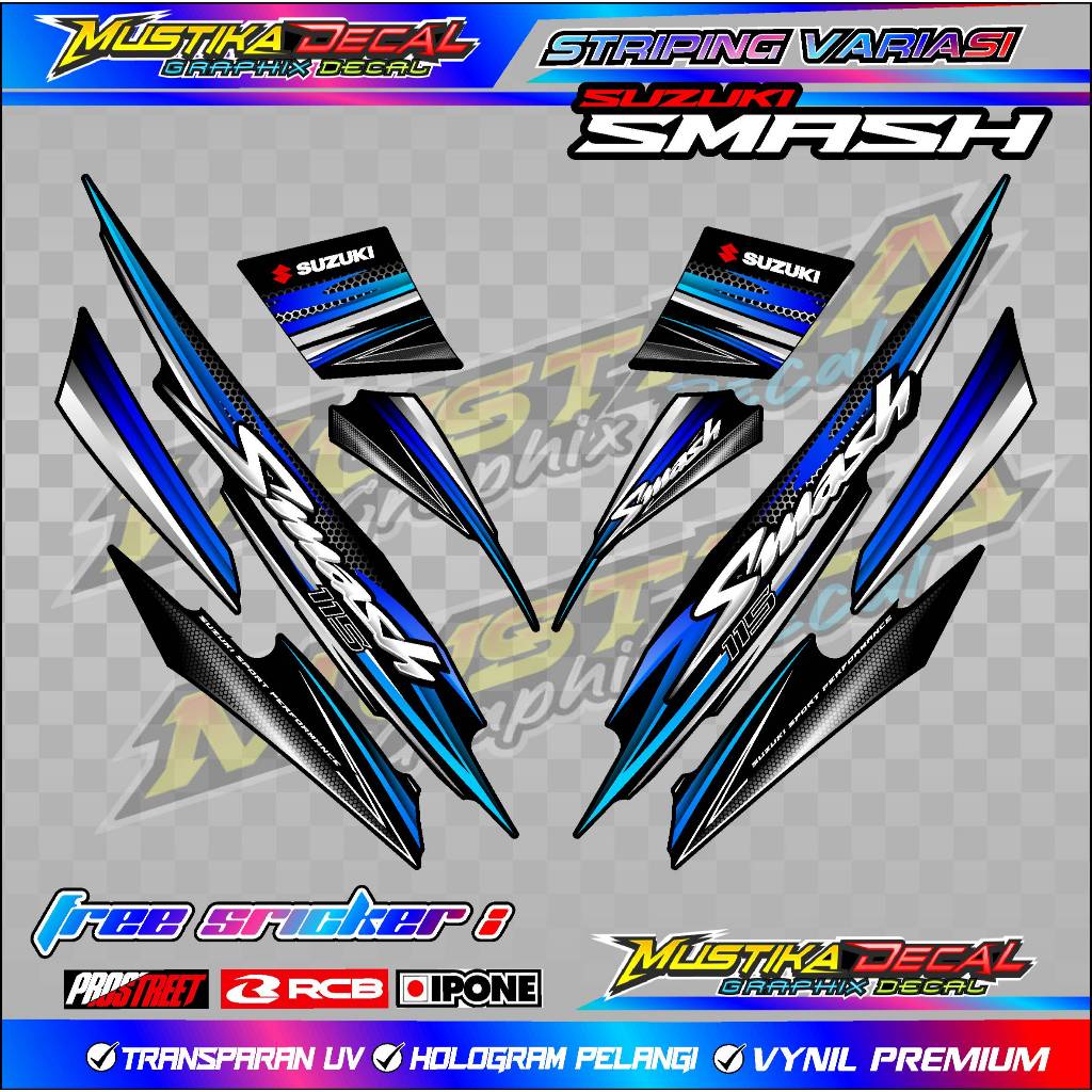 STRIPING VARIASI SUZUKI SMASH 115 / STICKER LIST VARIASI MOTOR SMASH 115