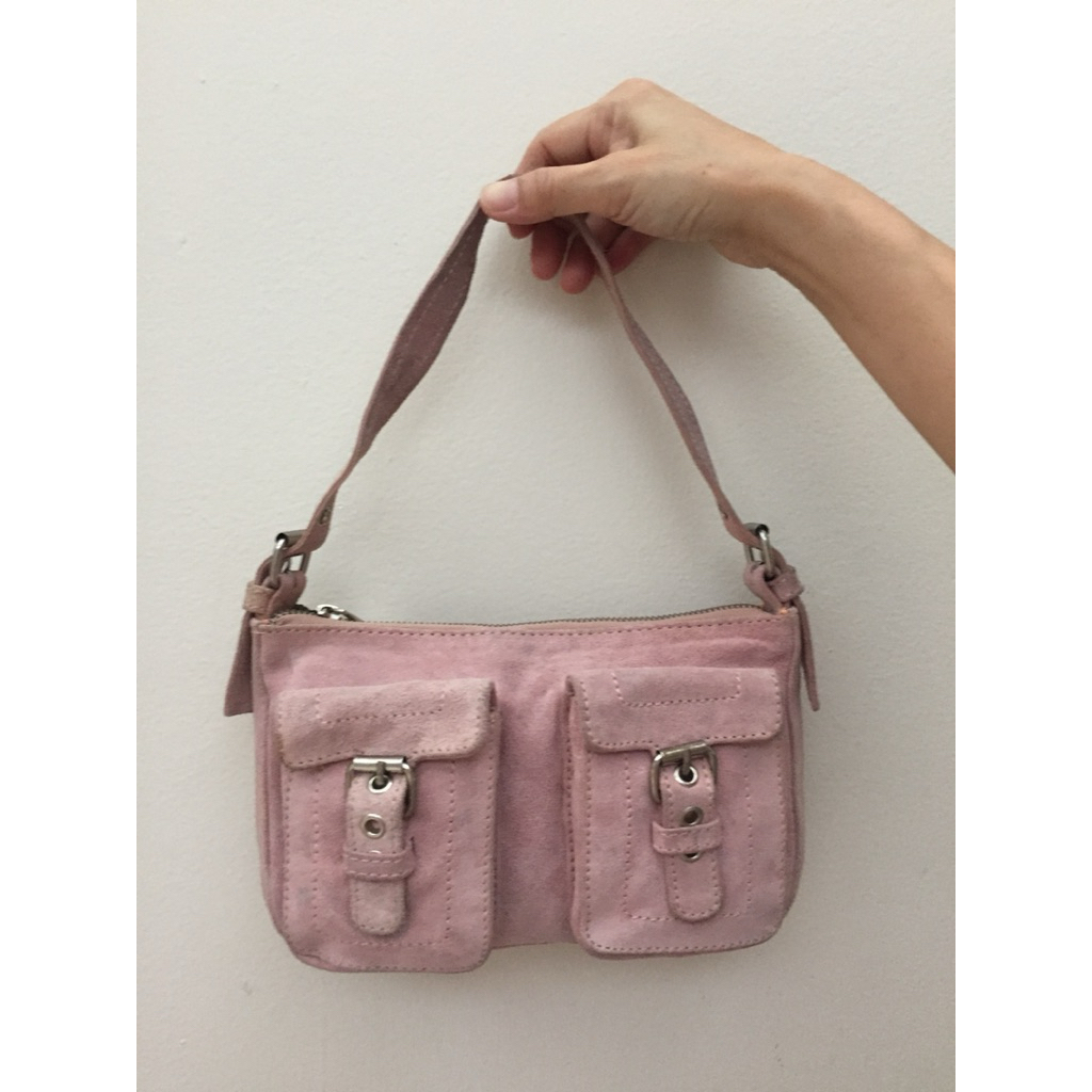 Mango mng original dusty pink bag velvet | tas handbag wanita classic velvet mango mng