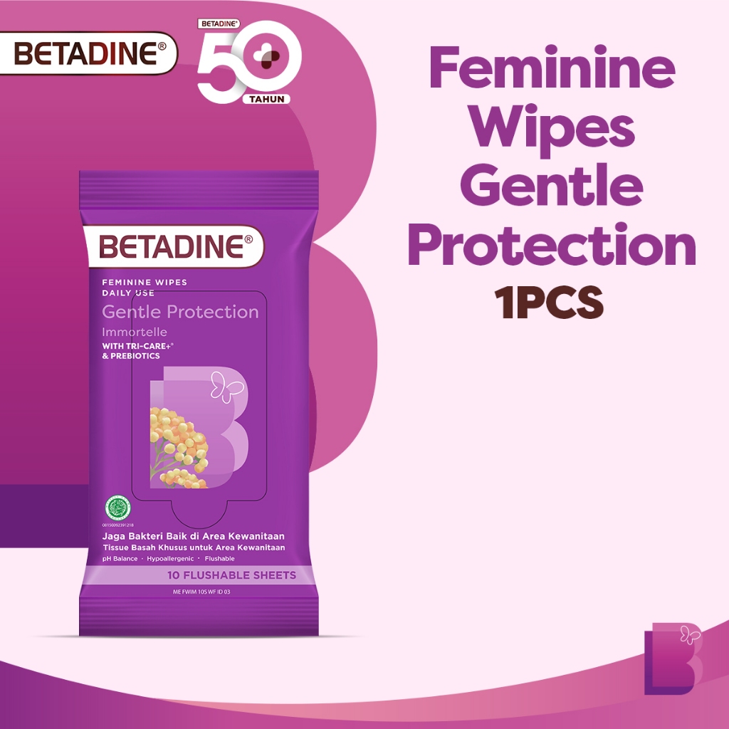 BETADINE FEMININE WIPES Tissue Basah Pembersih Kewanitaan 1 Pack