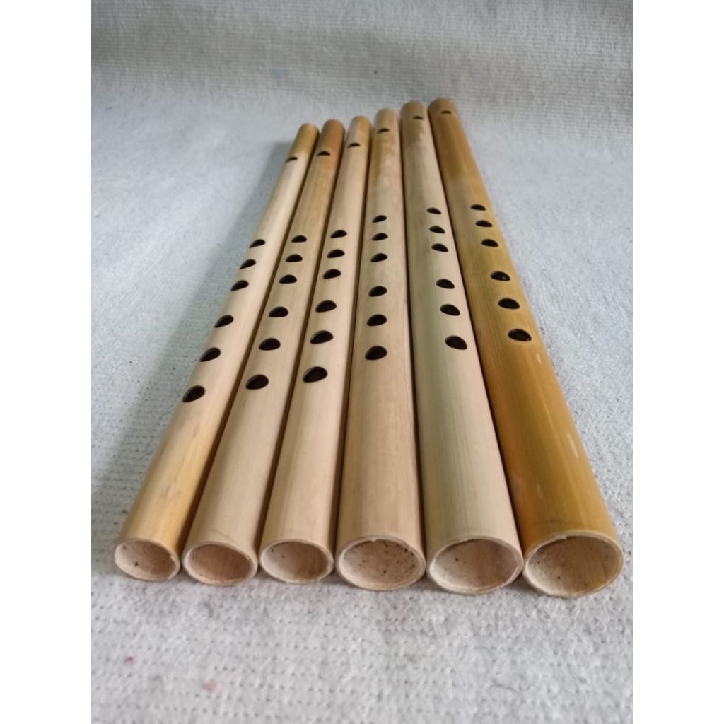 Suling dangdut bambu 1 set isi 6 buah, suling dangdut koplo nada dasar untuk belajar