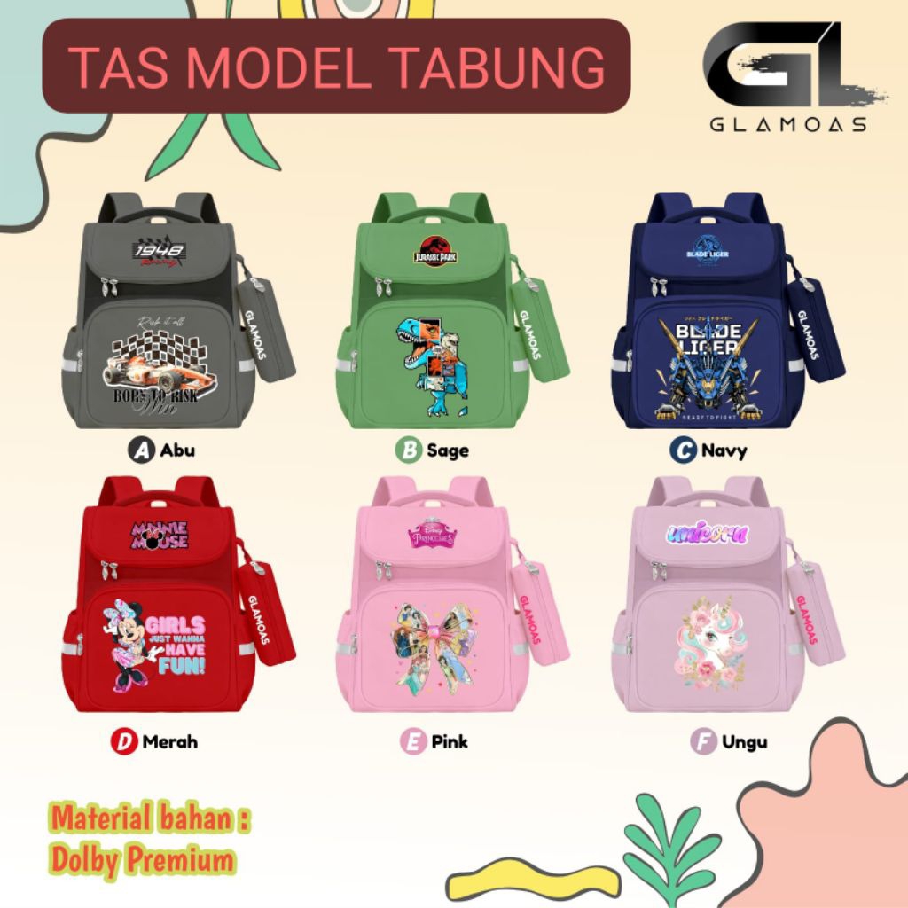 PO‼️tas ransel anak TAS GLAMOAS TABUNG