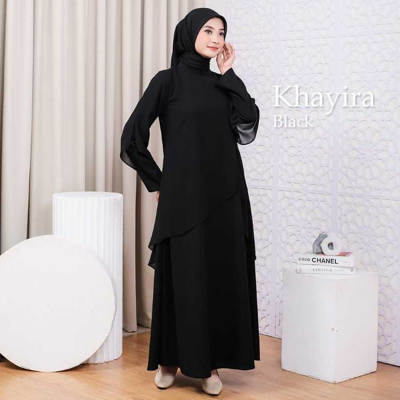 Dress Lebaran Wanita Aesthetic | Gamis Kondangan Kekinian Mewah Khayira Premium By ZLY ZELIA