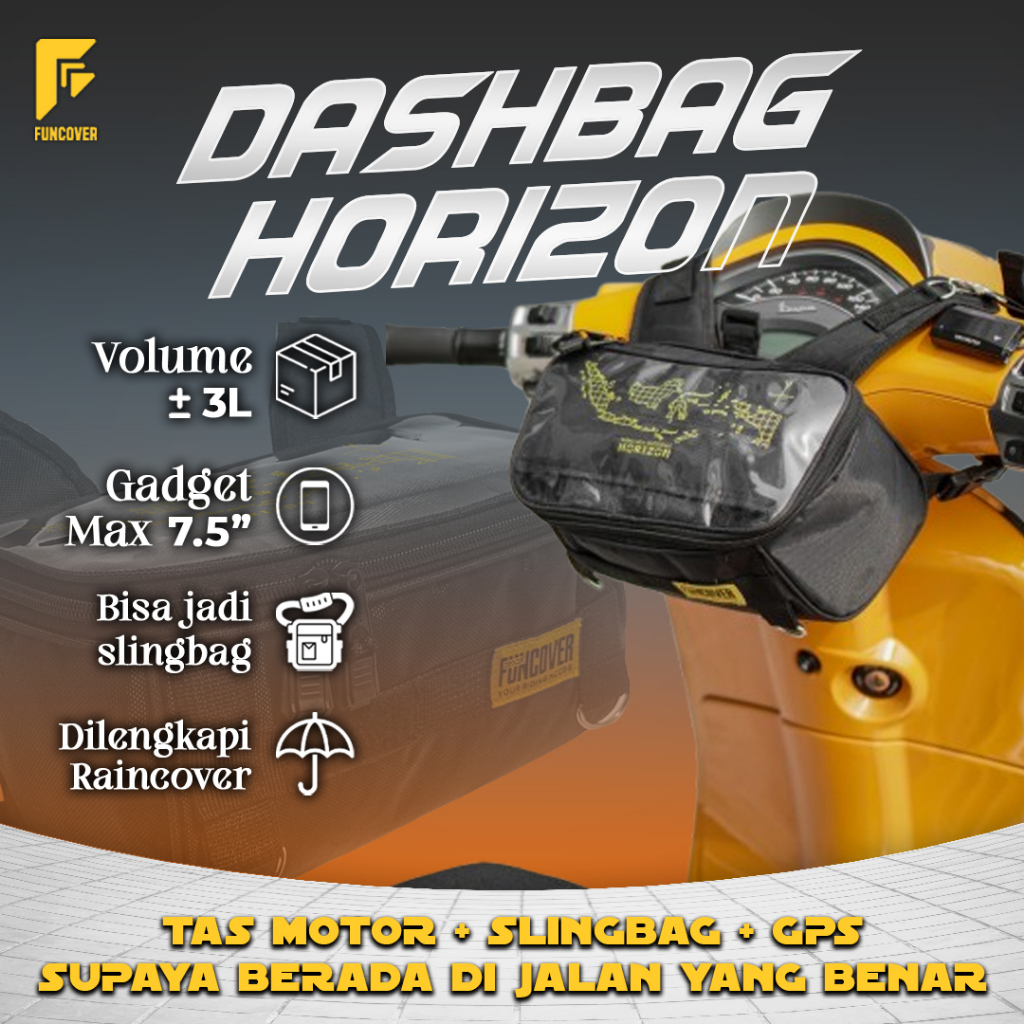 Tas Motor Stand Holder Tempat HP Smartphone Dashbag Selempang - Horizon by Funcover