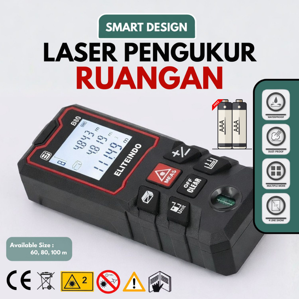 NEW Meteran Laser Digital Laser Pengukur Jarak 60m 80m 100m RangefinderDigital Meteran Laser