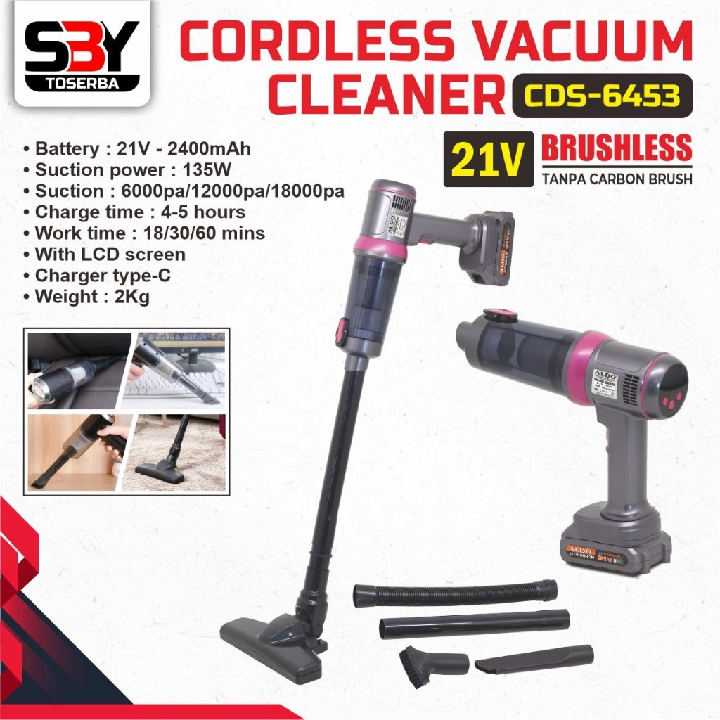 CORDLESS VACUUM CLEANER CDS-6453 ALDO / Vacum Cleaner Penyedot Debu Cordless Portable