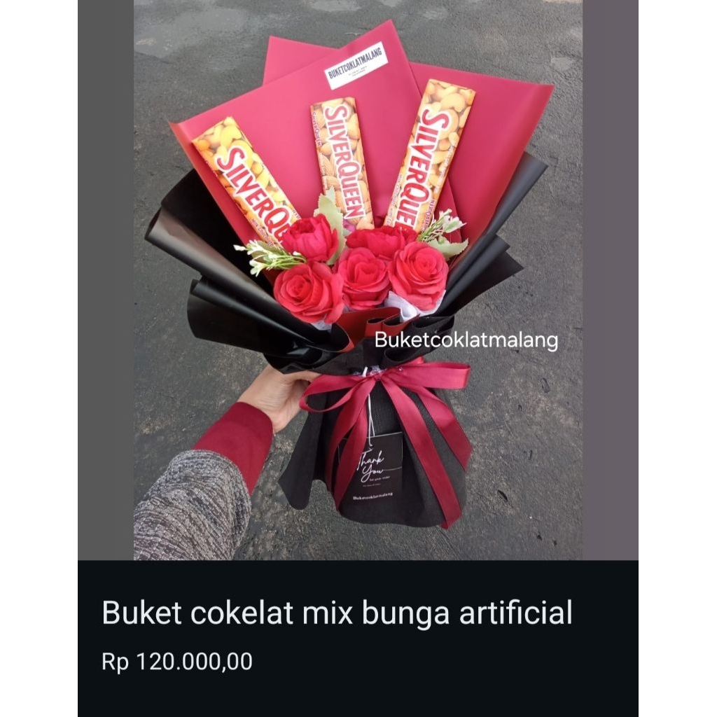 Buket cokelat silverqueen