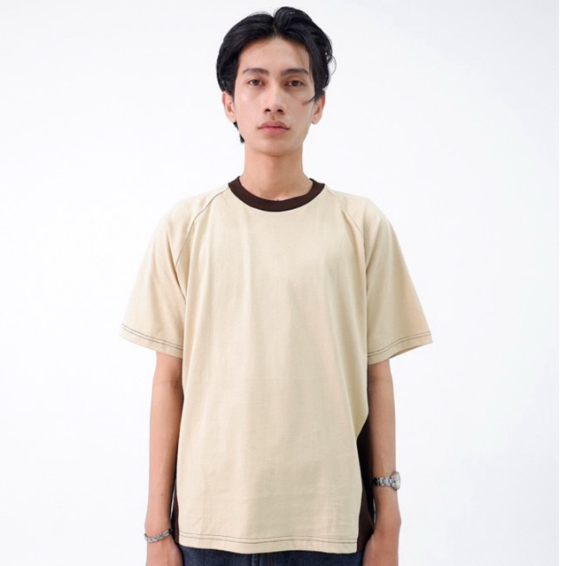 PINE BASIC TEE / The Two-Tone Series CREAM