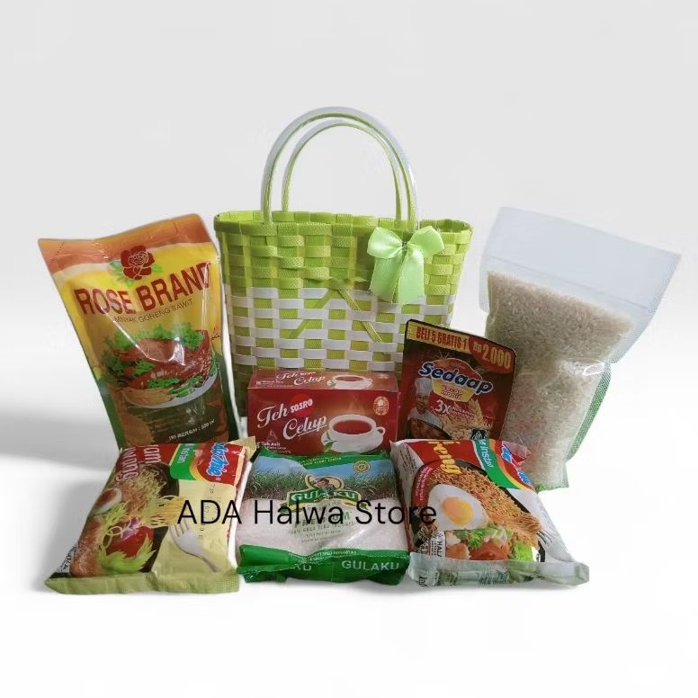 Paket Sembako Sedekah Hemat Free Tas Anyaman