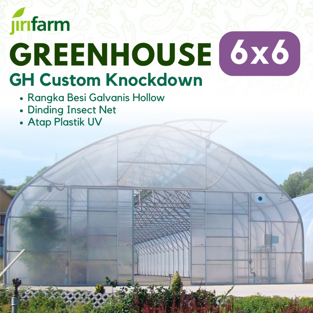 JIRIFARM - Greenhouse Custom Ukuran 6X6 Meter Green House Knock Down