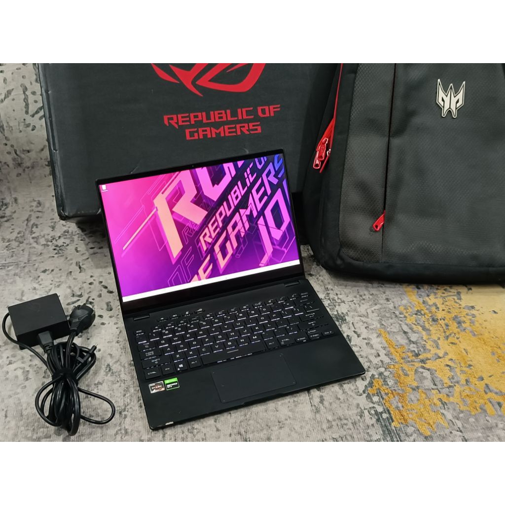 Asus ROG Flow X13 GV301QH Ryzen 9-5980HS 32GB 512GB 128GB GTX 1650 4GB 4K Fulset Like New Garansi