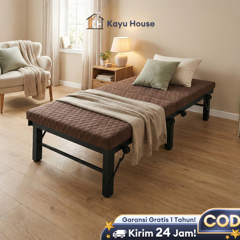 Tempat Tidur Besi Lipat Kursi Santai Lipat  Tempat Tidur Pasien Ranjang Besi Dipan Lipat Portable