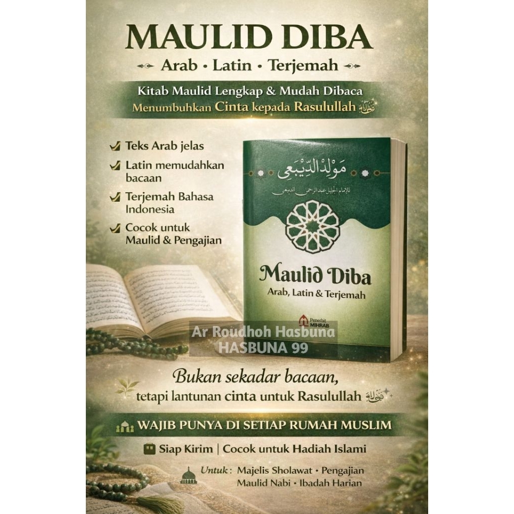 buku Maulid Diba Arab latin dan terjemah buku maulid nabi buku Maulid Diba ukuran saku