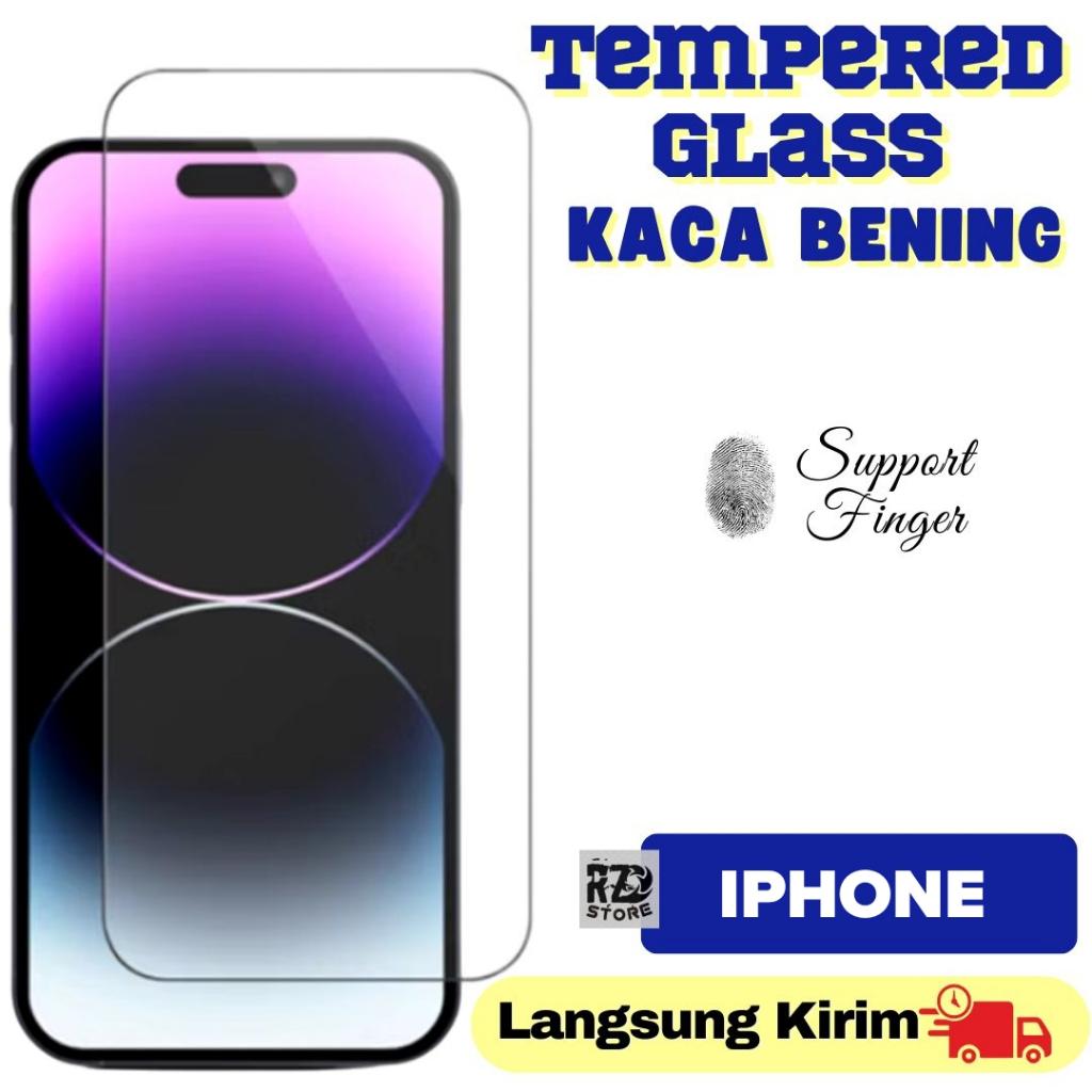 TG KACA BENING Tempered glass CLEAR iphone 4 5 6 7 8 X PLUS XS XR 11 13 14 MAX PRO RZ AKSESORIS HP