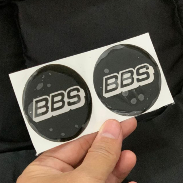 Stiker Cutting Tutup Dop Velg Mobil Timbul Logo BBS Diameter 6 & 5 CM Sticker Timbul
