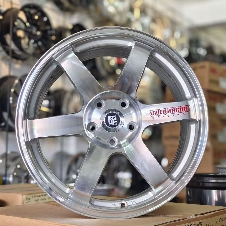 Velg TE37 Silver Ring 18 – PCD 5x114,3 | Sport Performance Fitment untuk Civic, Camry & Mazda3