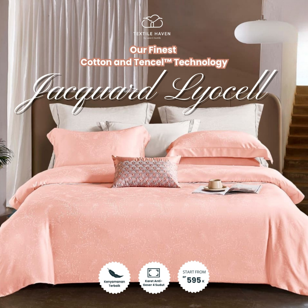 Sprei dan BedCover Jacquard Sutra Serat Bamboo Original 80s | Sprei KingKoil Sutra Emboss tinggi 40