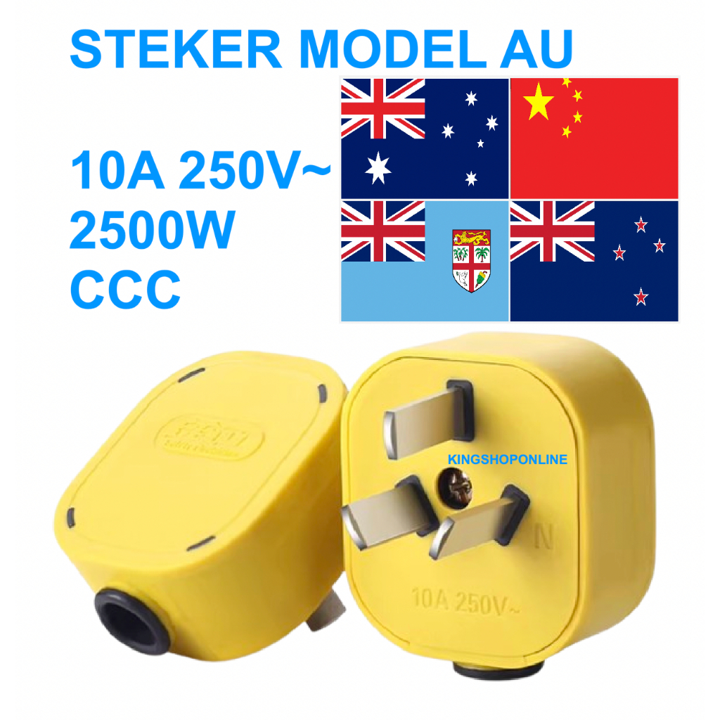 Steker Colokan Australia Steker Listrik AU Steker AU , 10A 250~ cocok untuk Colokan Australia, China