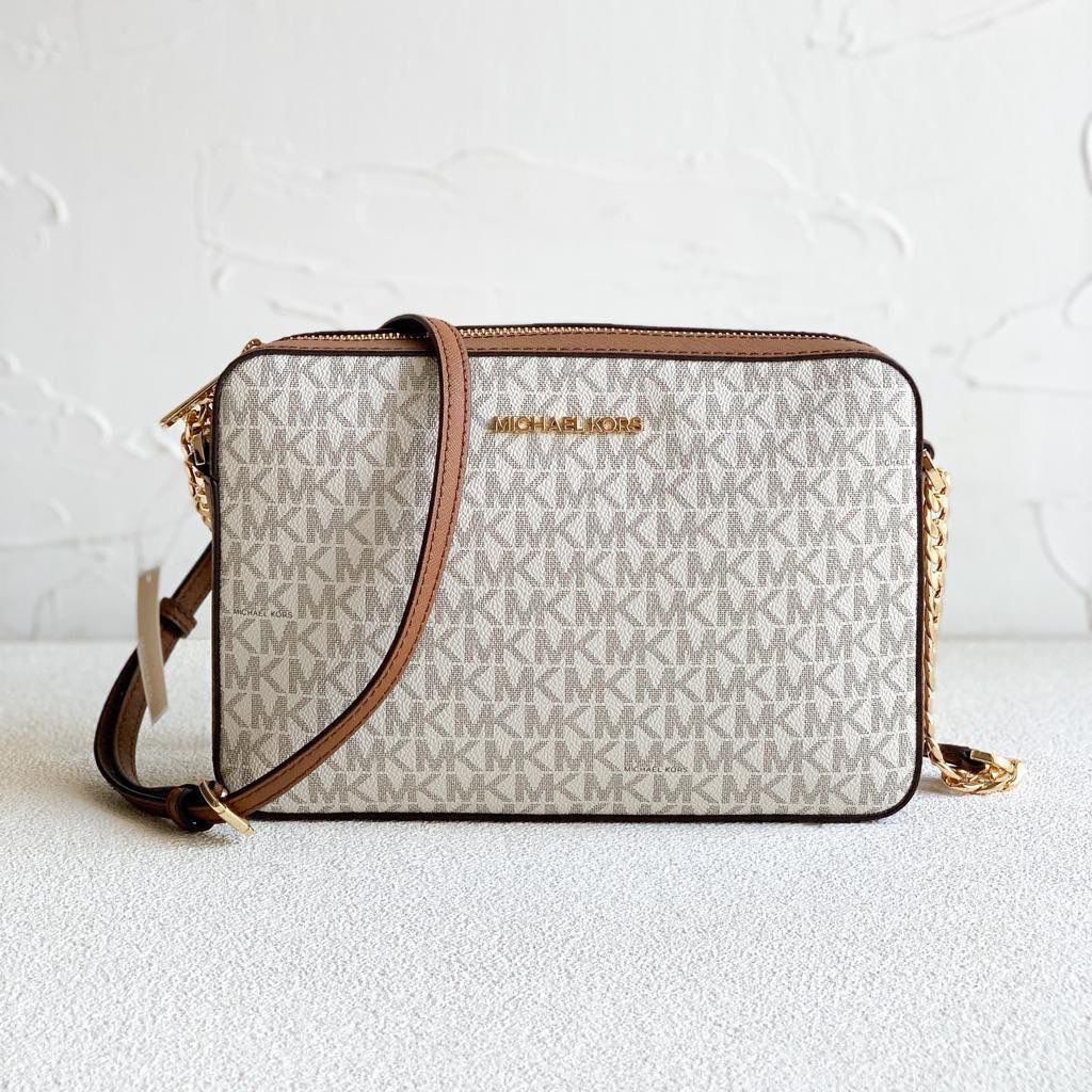 tasmk bag jet set large ew crossbody sign vanilla brown k