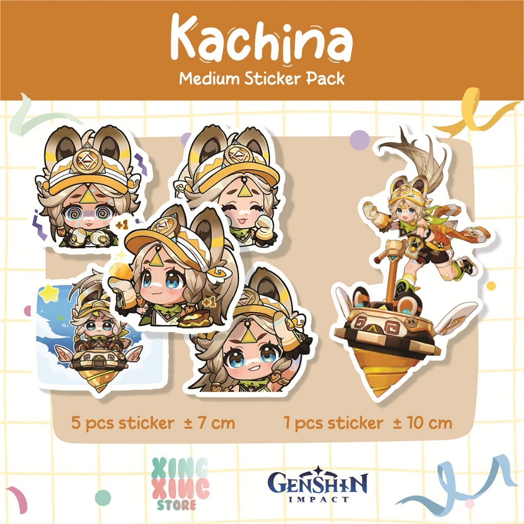 [ 6 Pcs ] cetak stiker Game/STIKER MURAH TEMA Ghensin impact [ KACHINA ]stiker ghensin impact/murah 