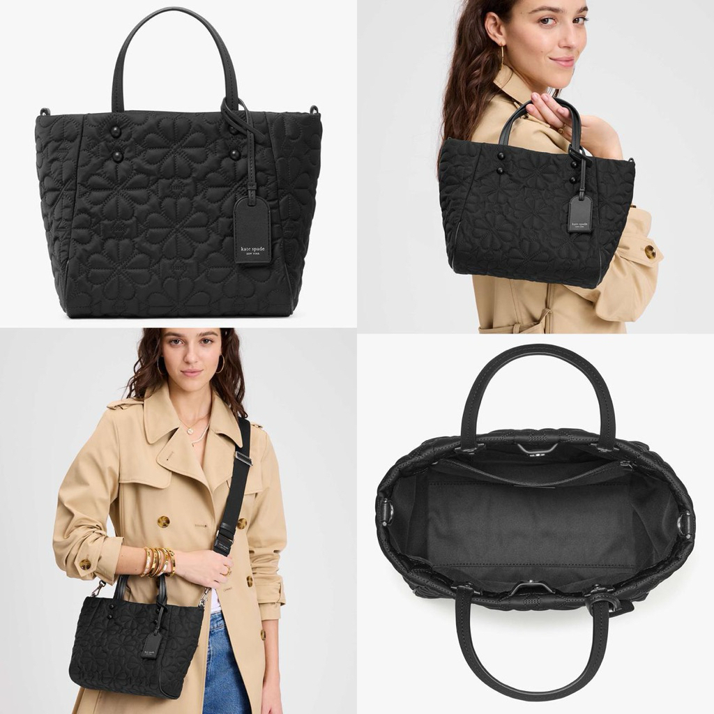 Tas Kate Spade Tilly Small Quilted Tote Bag Black AUTHENTIC