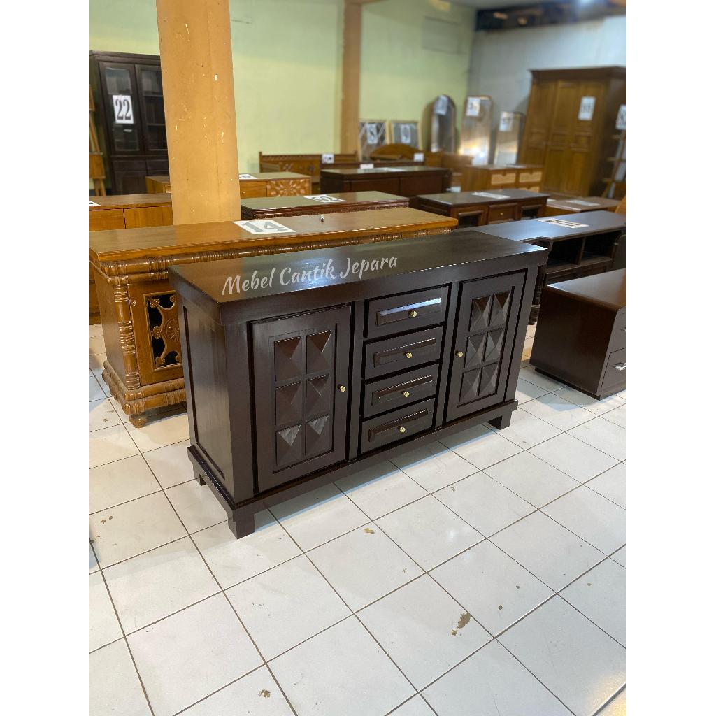 Bufet Diamond 150cm/Meja Tv Bahan Kayu Jati