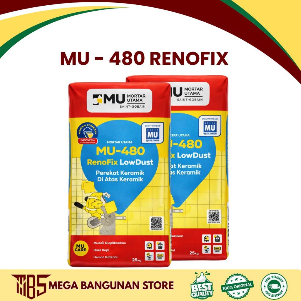 MU 480 MORTAR UTAMA SEMEN PASANG KERAMIK DIATAS KERAMIK