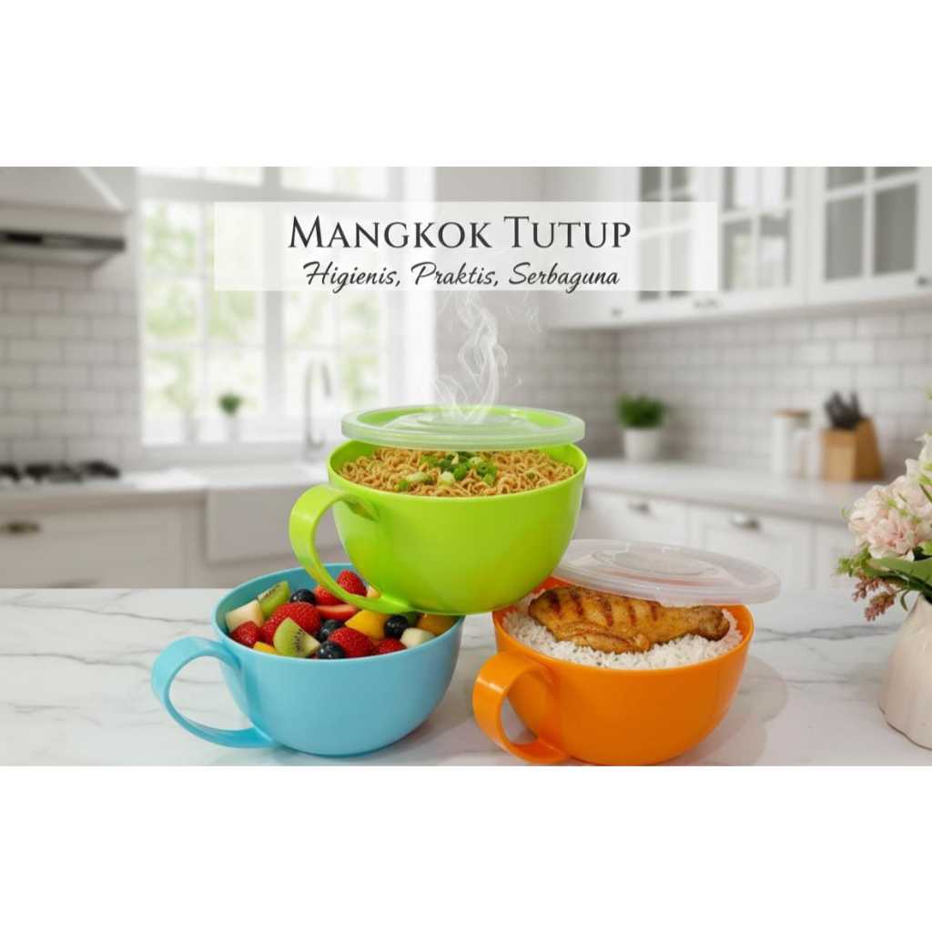 MANGKOK TUTUP TEBAL / MANGKOK TUTUP / MANGKOK PLASTIK BULAT / MANGKOK TUTUP WARNA / MANGKUK TUTUP / 