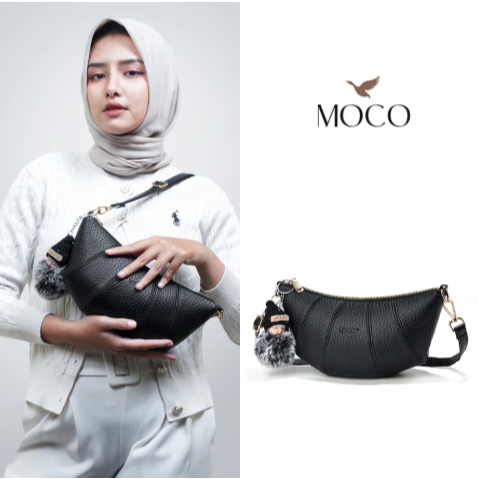 Elizabeth - Tas Selempang Mini Wanita Model Croissant Crybaby Bag Charm Lucu A046