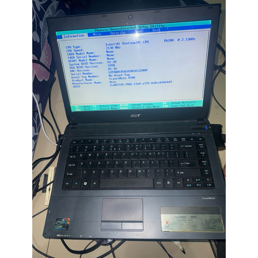 acer travelmate 4740z intel pentium mainbord normal garansi