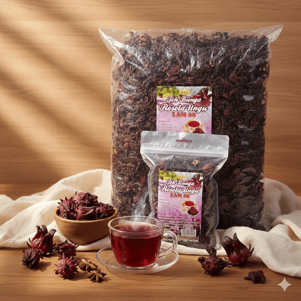 Bunga Rosela Ungu Kering