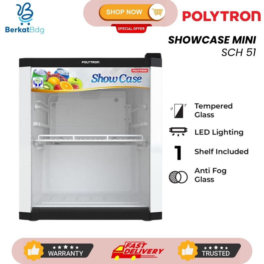 SHOWCASE MINI POLYTRON SCH-51 / SCH 51 / SCH51/ LEMARI ES PENDINGIN