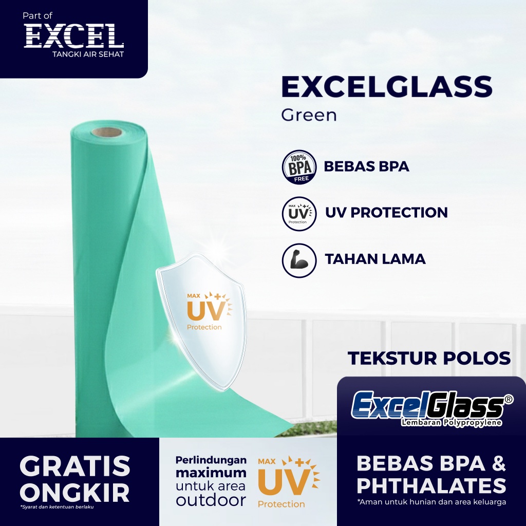 Fiber Pagar Rumah Grahaexcel type EXCELGLASS - Penutup Pagar Fiber Roll PP | Dengan UV PROTECTION - 