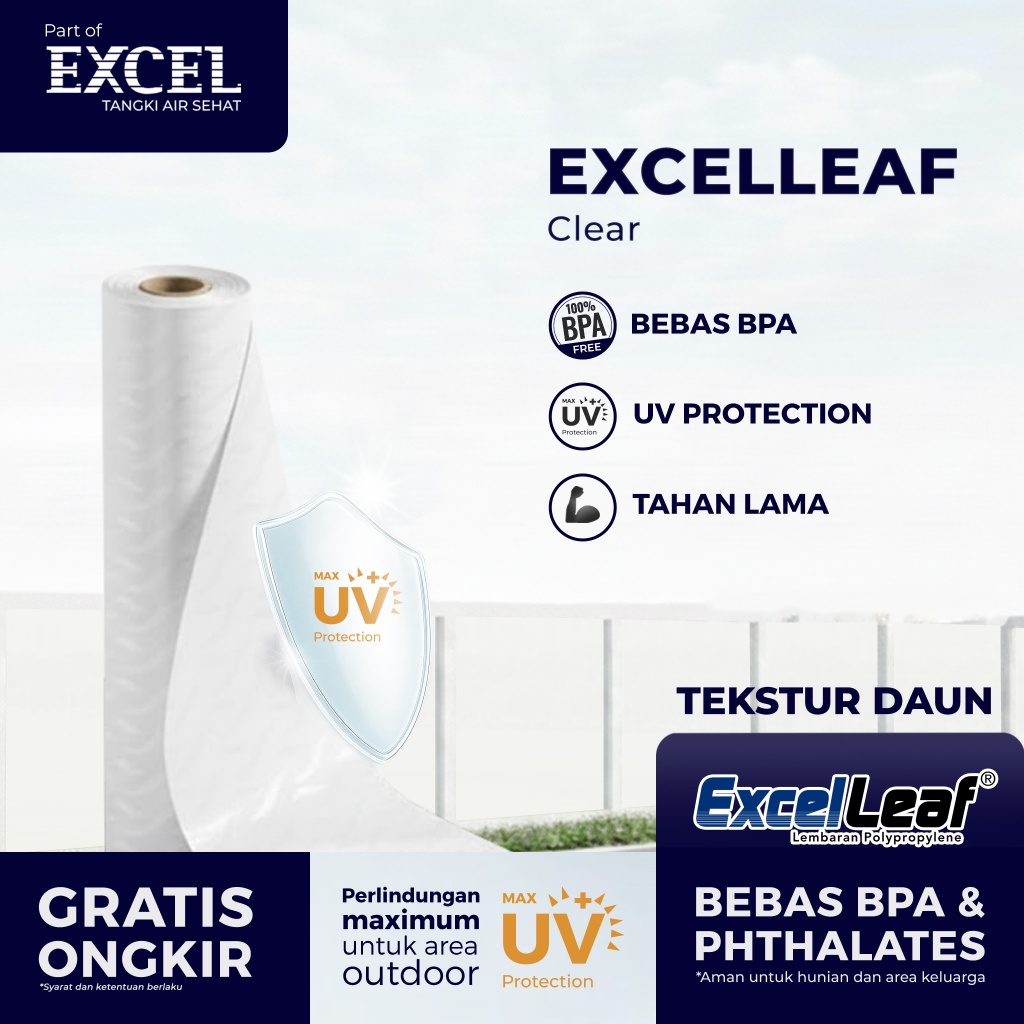 Grahaexcel - Excelleaf - Penutup Pagar Fiber Roll PP - Clear