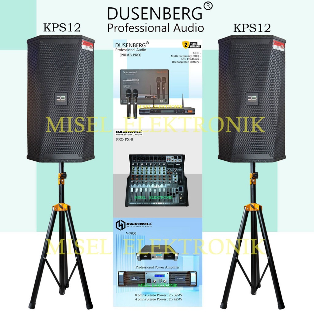 Paket Sound System Speaker Pasif 12 Inch Dusenberg KPS12 Box Kayu