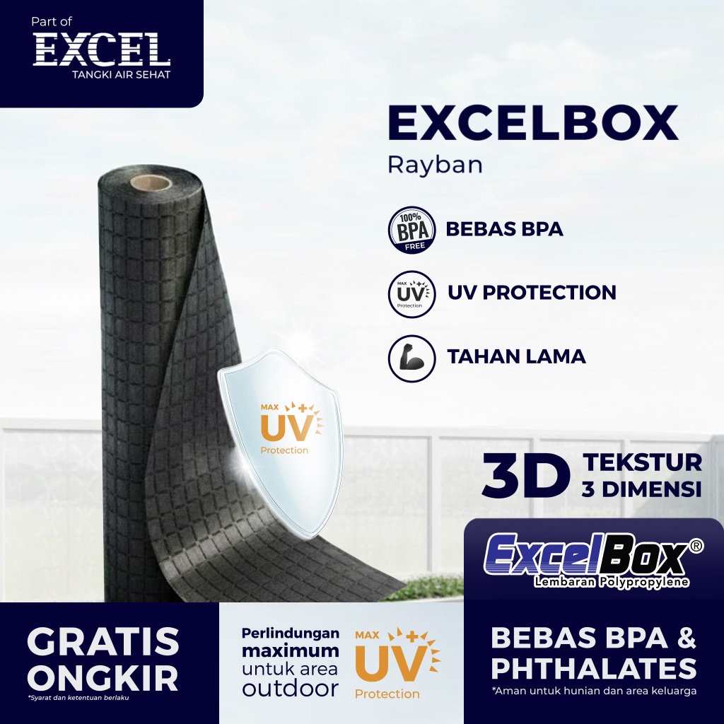 Fiber Pagar Rumah Grahaexcel type EXCELBOX - Penutup Pagar Fiber Roll PP | Dengan UV PROTECTION - Ra