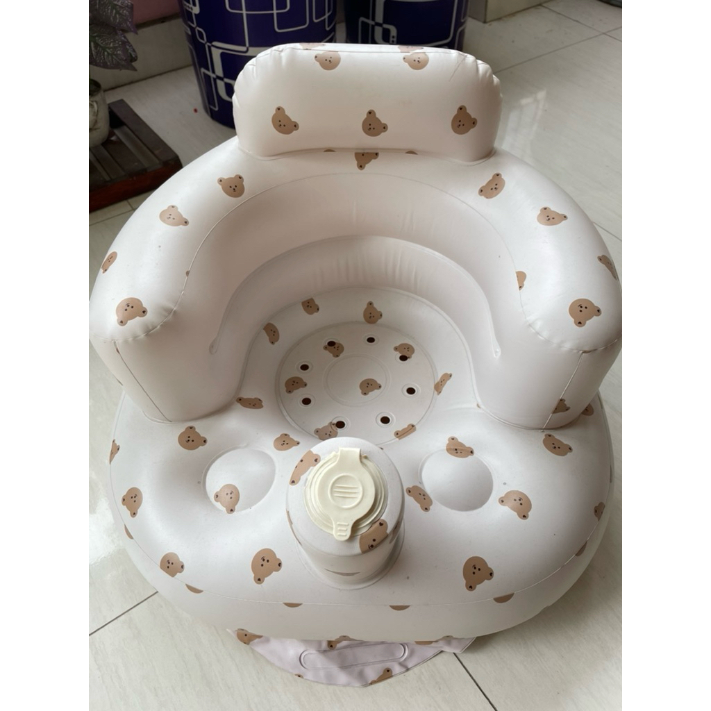 Preloved NEW Kursi Makan Bayi Pompa Belajar Duduk Makan Main Dan Mandi Sofa Bayi / Balon Duduk Bayi/
