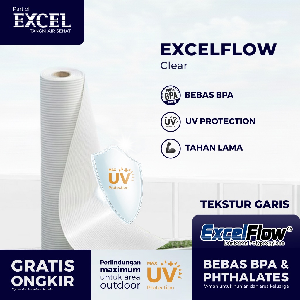 Grahaexcel - Excelflow - Penutup Pagar Fiber Roll PP - Clear