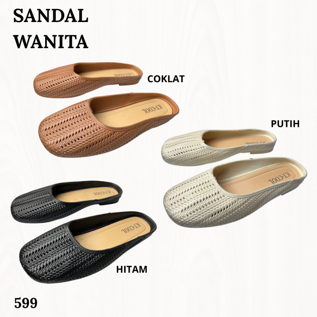 Sandal Selop Slip On Sandal Wanita Karet Jelly Sandal Bustong Wanita - 599