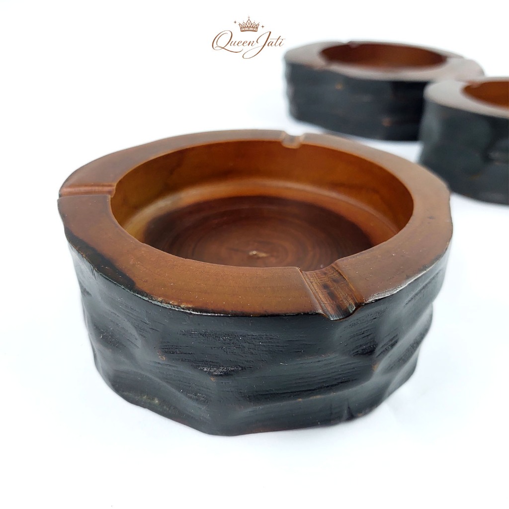 Kerajinan Ukir Asbak Akar Kayu Jati Alami Unik Queen Jati