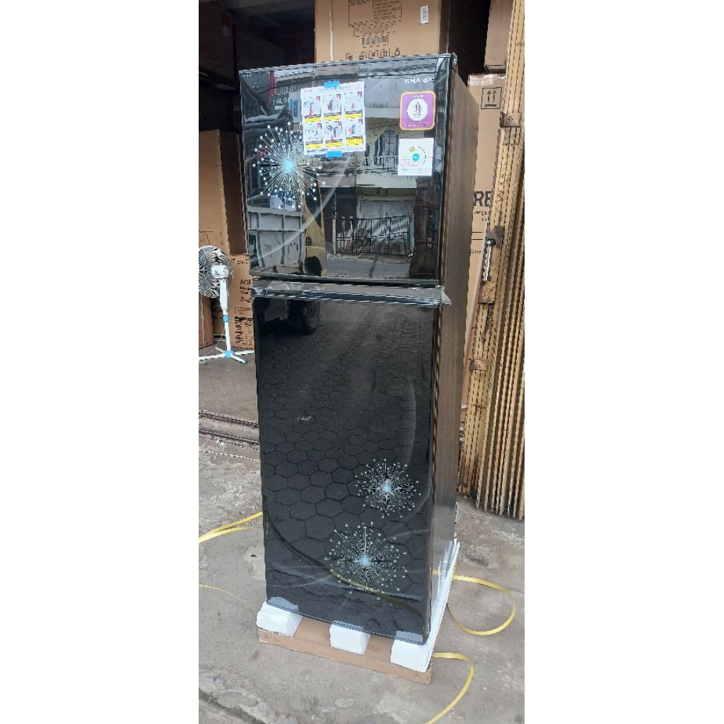 kulkas sharp sj-317mg hs shine series ag+ nano deodorizer low watt low voltage 237 256 liter ice twi