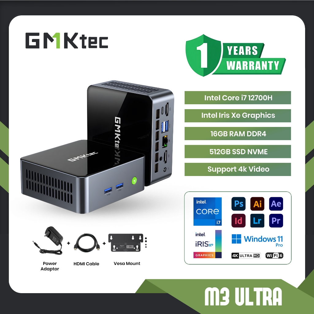 MINI PC Gaming M3 Intel Core i7 12700H 16GB DDR4 / 512GB NVME - WINDOWS 11 PRO ORI
