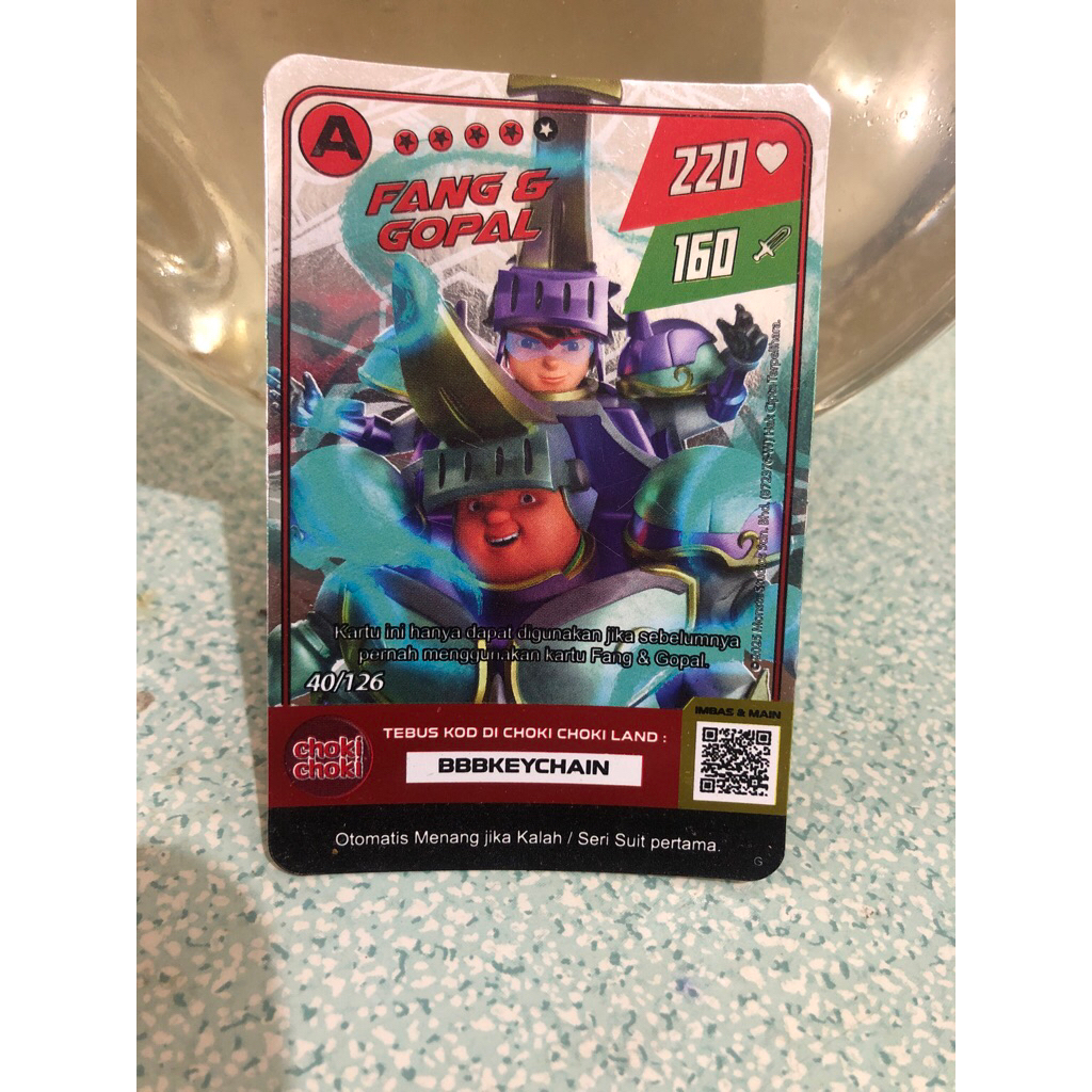 Kartu boboiboy Fang & Gopal