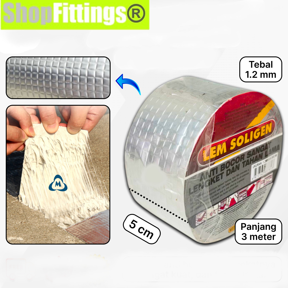 Lakban Plakban Perekat Anti Bocor Lem Atap Aluminium Foil Water Leakproof Duct Tape
