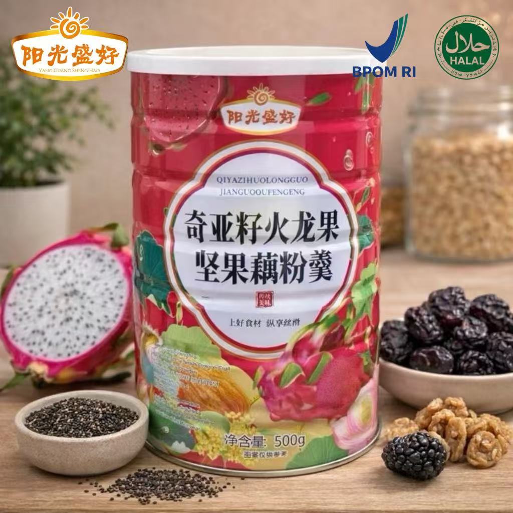 YANG GUANG Lotus Powder Rasa Buah Naga Oufen Lotus-500gram