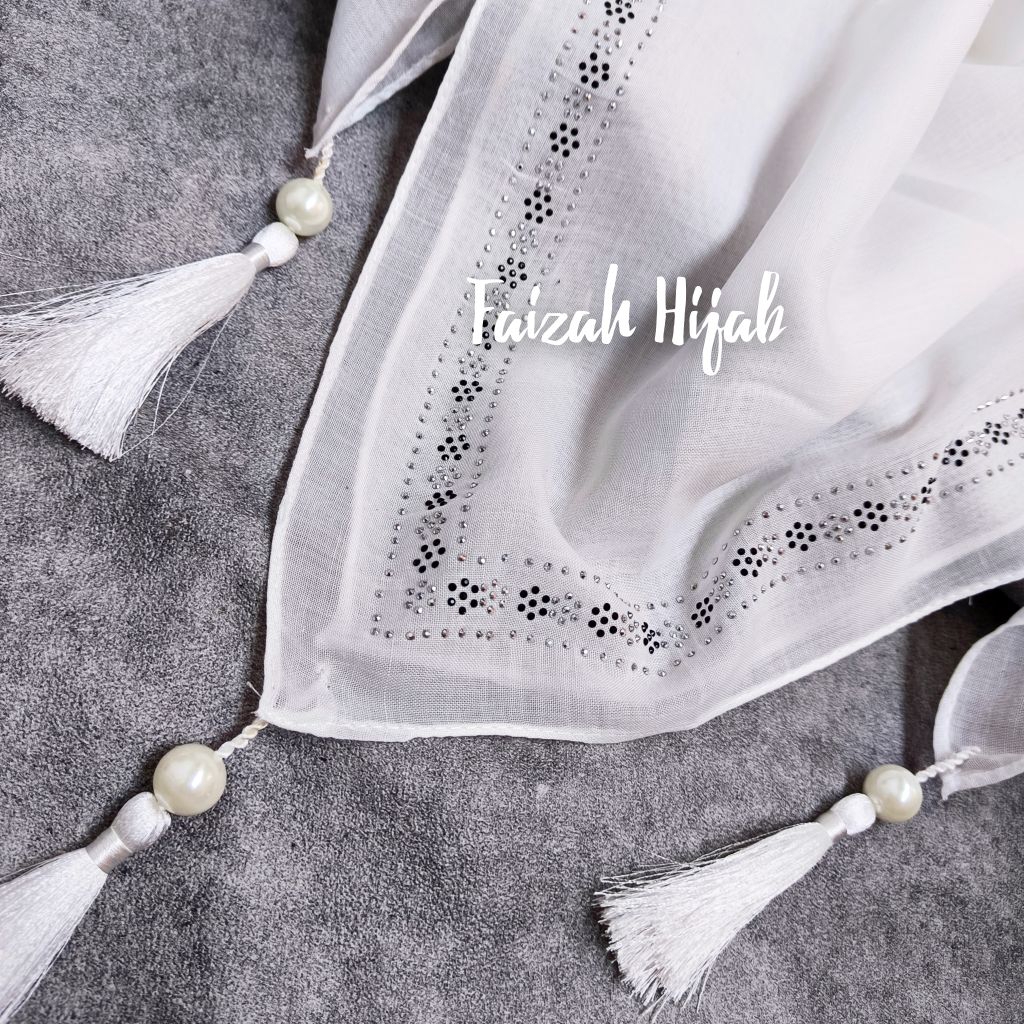 Kerudung  Segi Empat  Paris Premium Payet Manik manik  mewah 05