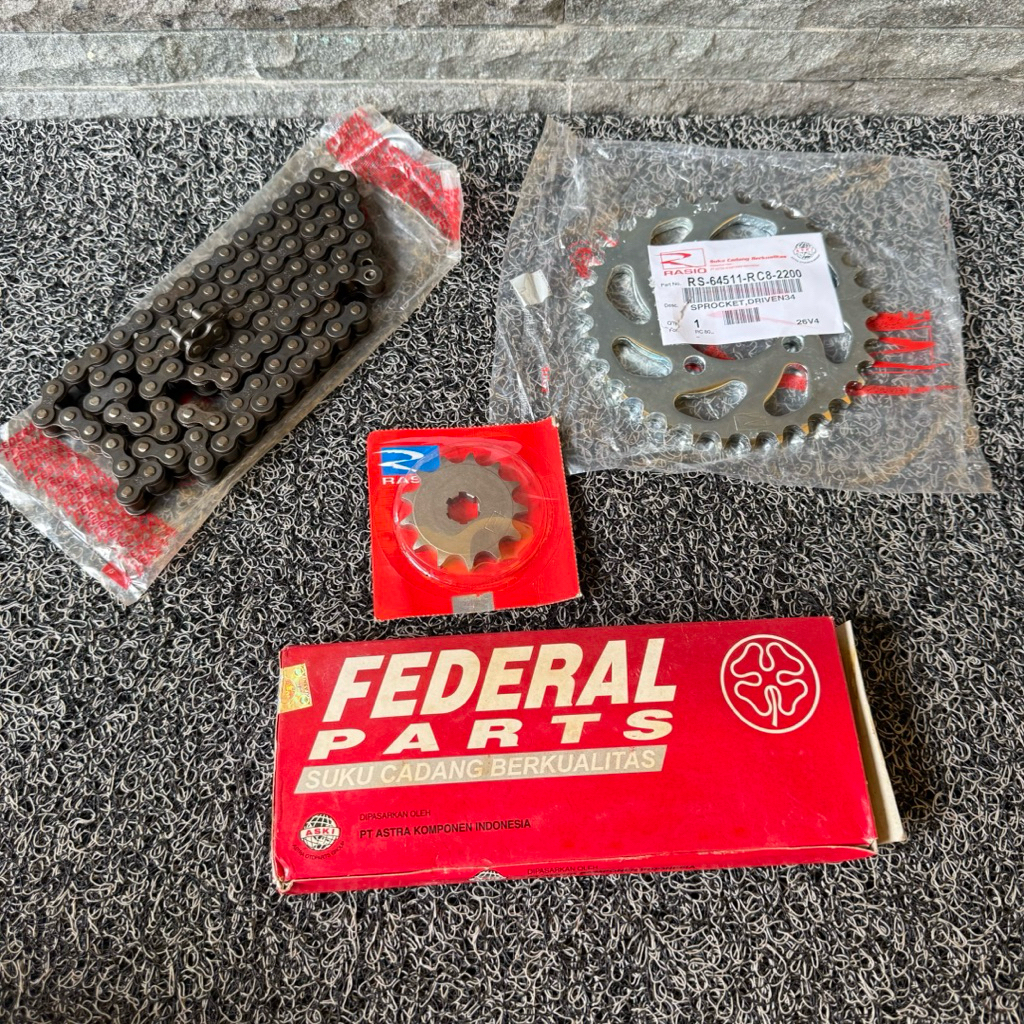 gear set gear depan gear belakang set rantai suzuki rc80 rc100 rc100 smash shogun federal lama