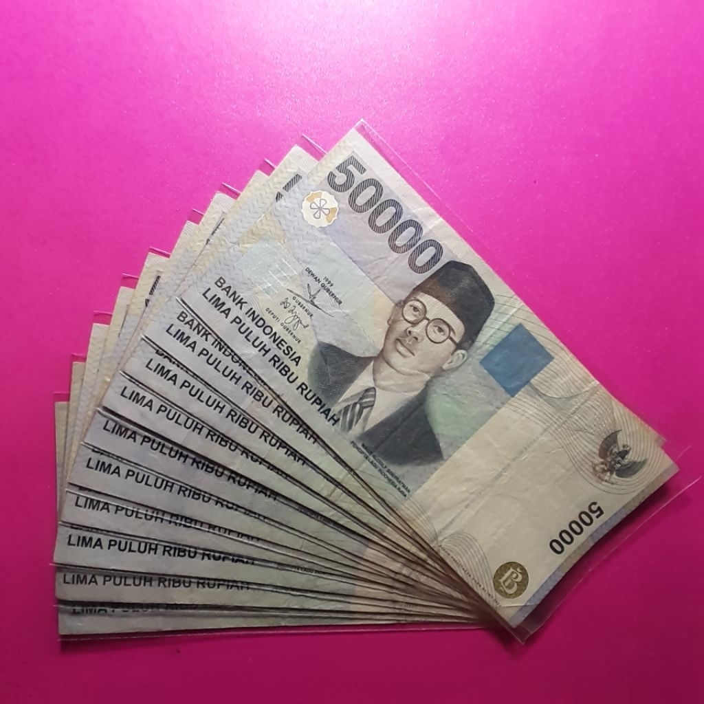 uang kuno 50000 rupiah wr supratman tahun 1999