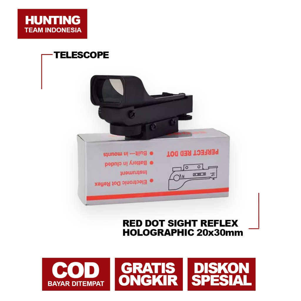 Red Dot Sight Reflex Holographic 20x30mm Bisa Zeroing - Professional Reflex Scope – Tactical Red Dot
