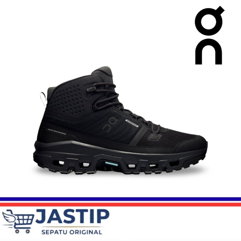 HIKING  SHOES ON CLOUDROCKMID WATHERPROOF BLACK